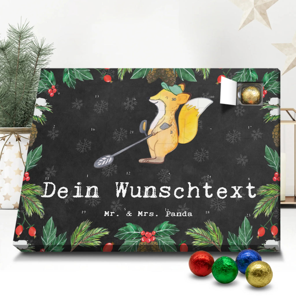 Personalisierter Schoko Adventskalender Fuchs Metalldetektor Personalisierter Adventskalender, Adventskalender mit Namen, Geschenk, Sport, Sportart, Hobby, Schenken, Danke, Dankeschön, Auszeichnung, Gewinn, Sportler, Metalldetektor, Schatzsuche, Sondengänger, Münzen suchen, sondeln