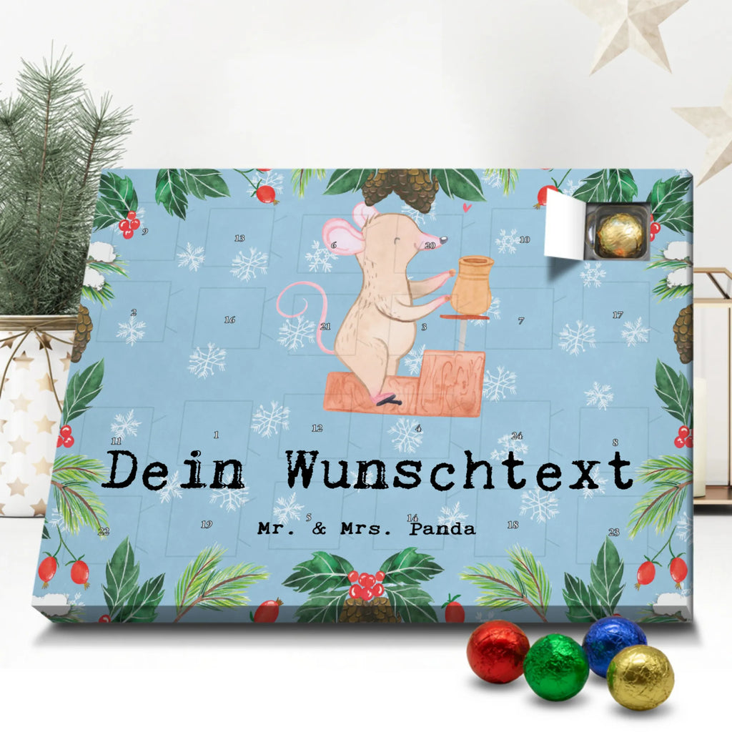 Personalisierter Schoko Adventskalender Maus Töpfern Personalisierter Adventskalender, Adventskalender mit Namen, Geschenk, Sport, Sportart, Hobby, Schenken, Danke, Dankeschön, Auszeichnung, Gewinn, Sportler, Töpfern, Töpferei, Töpferkurs