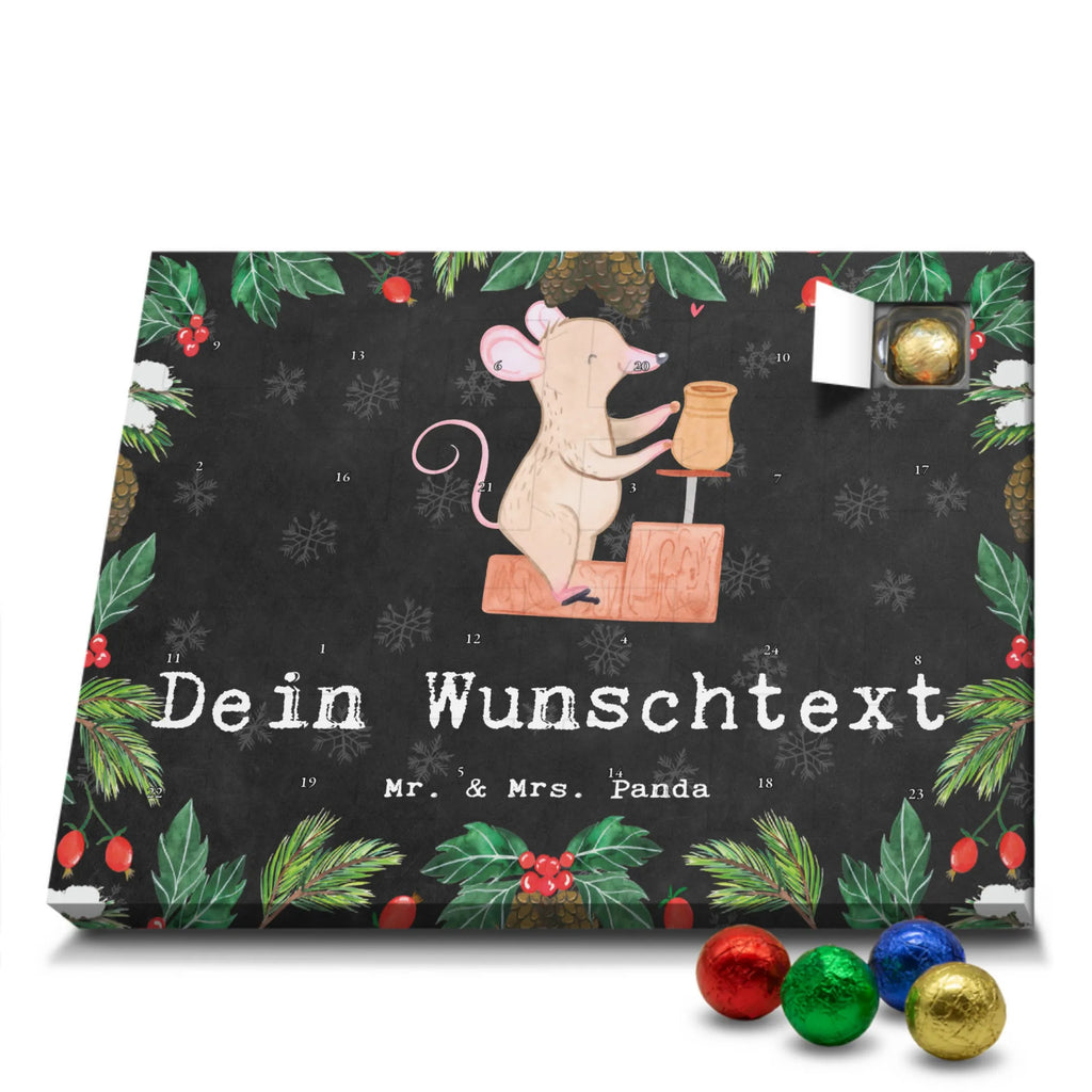 Personalisierter Schoko Adventskalender Maus Töpfern Personalisierter Adventskalender, Adventskalender mit Namen, Geschenk, Sport, Sportart, Hobby, Schenken, Danke, Dankeschön, Auszeichnung, Gewinn, Sportler, Töpfern, Töpferei, Töpferkurs