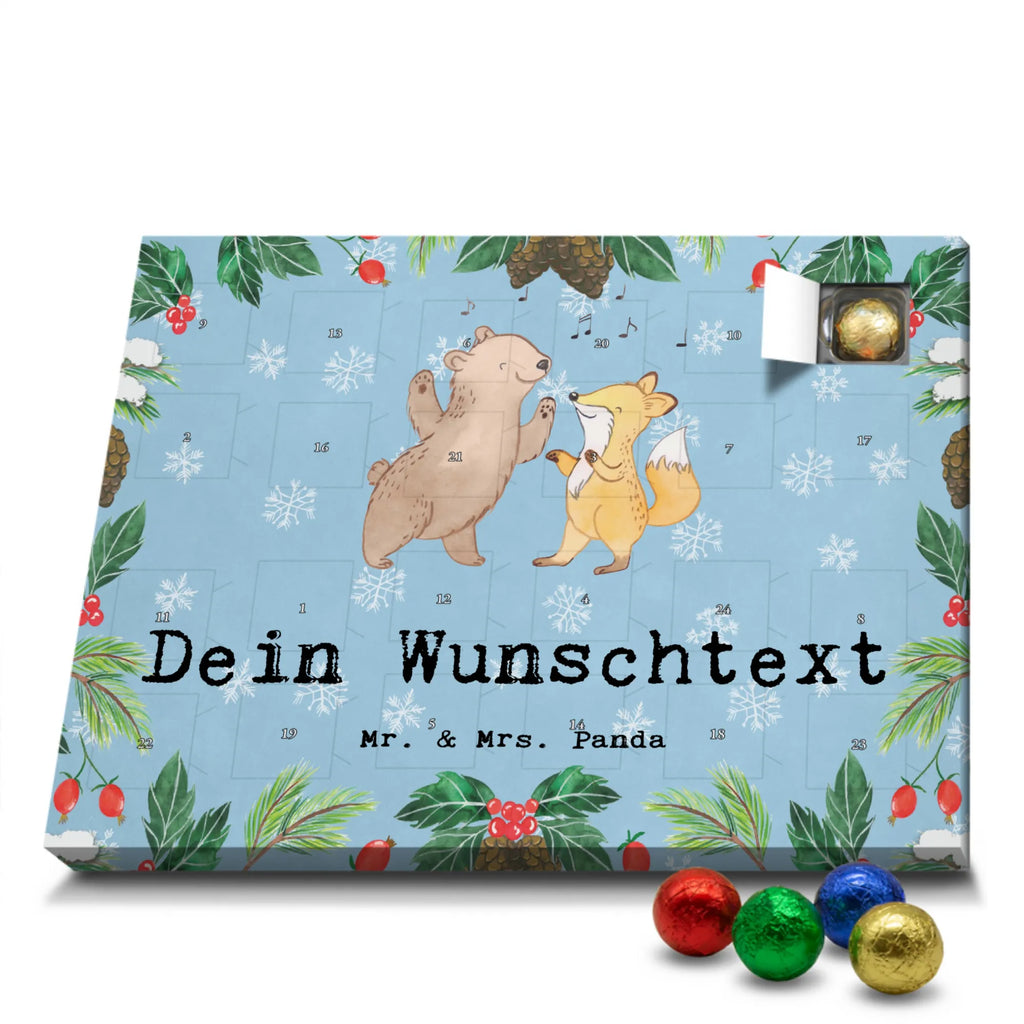 Personalisierter Schoko Adventskalender Bär & Fuchs Disco Personalisierter Adventskalender, Adventskalender mit Namen, Geschenk, Sport, Sportart, Hobby, Schenken, Danke, Dankeschön, Auszeichnung, Gewinn, Sportler, Disco, Clubs, Tanzen, Feiern, Clubbing