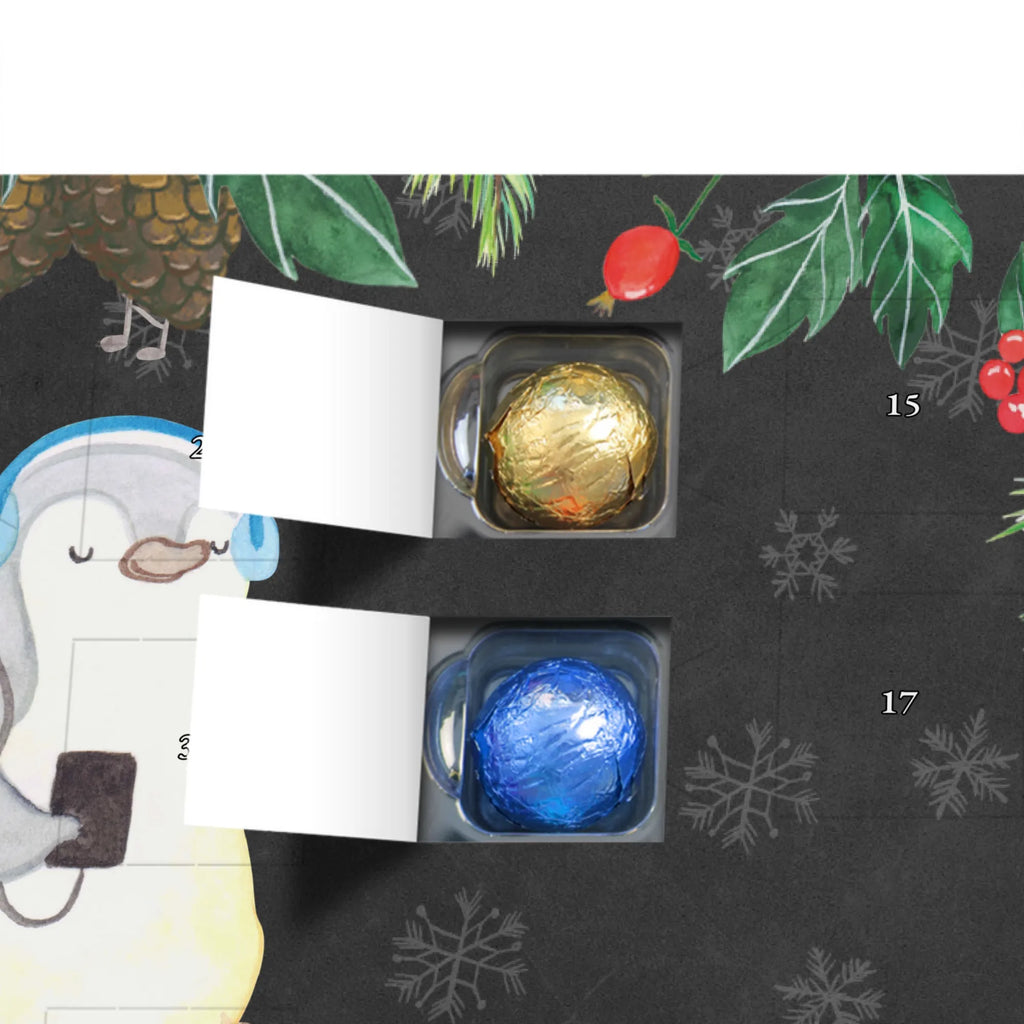 Personalisierter Schoko Adventskalender Pinguin Musik hören Personalisierter Adventskalender, Adventskalender mit Namen, Geschenk, Sport, Sportart, Hobby, Schenken, Danke, Dankeschön, Auszeichnung, Gewinn, Sportler, Musik hören, Lieblingssong