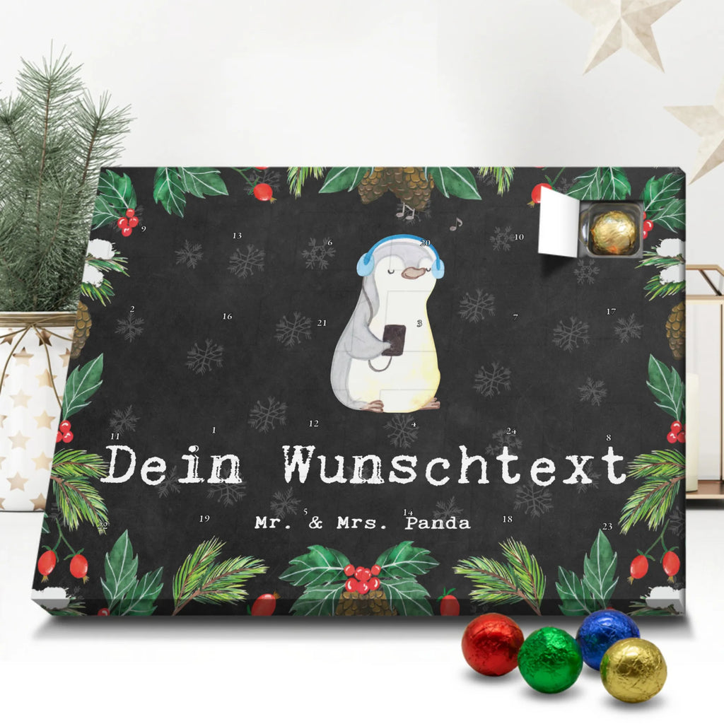 Personalisierter Schoko Adventskalender Pinguin Musik hören Personalisierter Adventskalender, Adventskalender mit Namen, Geschenk, Sport, Sportart, Hobby, Schenken, Danke, Dankeschön, Auszeichnung, Gewinn, Sportler, Musik hören, Lieblingssong