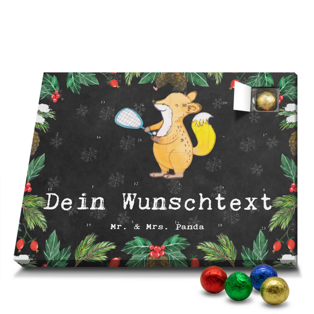 Personalisierter Schoko Adventskalender Fuchs Squash spielen Personalisierter Adventskalender, Adventskalender mit Namen, Geschenk, Sport, Sportart, Hobby, Schenken, Danke, Dankeschön, Auszeichnung, Gewinn, Sportler, Squash spielen, Squashhalle, Ballsport