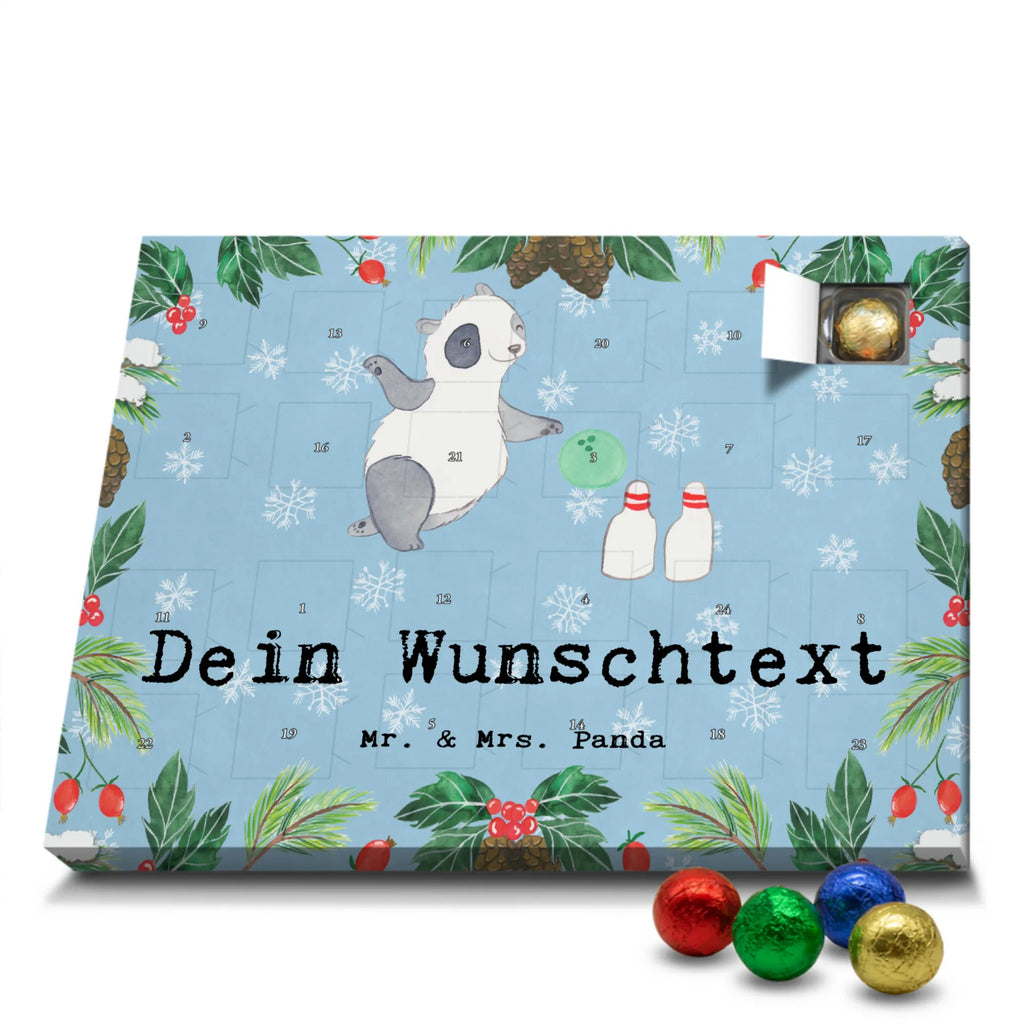 Personalisierter Schoko Adventskalender Panda Bowling Personalisierter Adventskalender, Adventskalender mit Namen, Geschenk, Sport, Sportart, Hobby, Schenken, Danke, Dankeschön, Auszeichnung, Gewinn, Sportler, Bowling, Bowlen gehen, Bowling Center