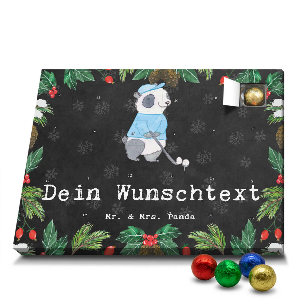 Personalisierter Schoko Adventskalender Panda Golfen Personalisierter Adventskalender, Adventskalender mit Namen, Geschenk, Sport, Sportart, Hobby, Schenken, Danke, Dankeschön, Auszeichnung, Gewinn, Sportler, Golfen, Golf spielen, Golfplatz, Golfturnier, Golf Verein