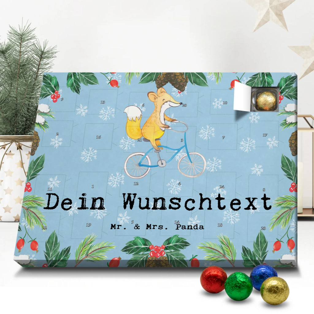 Personalisierter Schoko Adventskalender Fuchs Fahrrad fahren Personalisierter Adventskalender, Adventskalender mit Namen, Geschenk, Sport, Sportart, Hobby, Schenken, Danke, Dankeschön, Auszeichnung, Gewinn, Sportler, Fahrrad fahren, Radeln, Trekking, Mountainbiking, Radsport