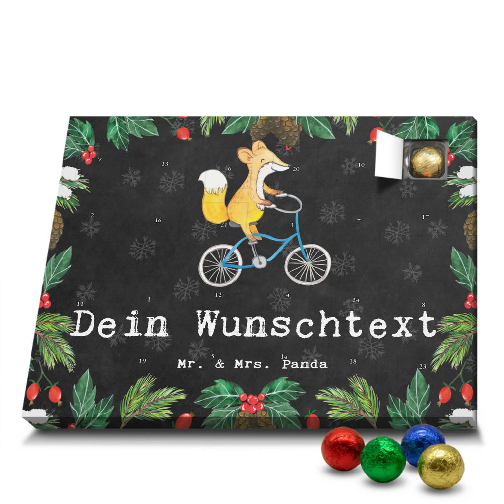 Personalisierter Schoko Adventskalender Fuchs Fahrrad fahren Personalisierter Adventskalender, Adventskalender mit Namen, Geschenk, Sport, Sportart, Hobby, Schenken, Danke, Dankeschön, Auszeichnung, Gewinn, Sportler, Fahrrad fahren, Radeln, Trekking, Mountainbiking, Radsport