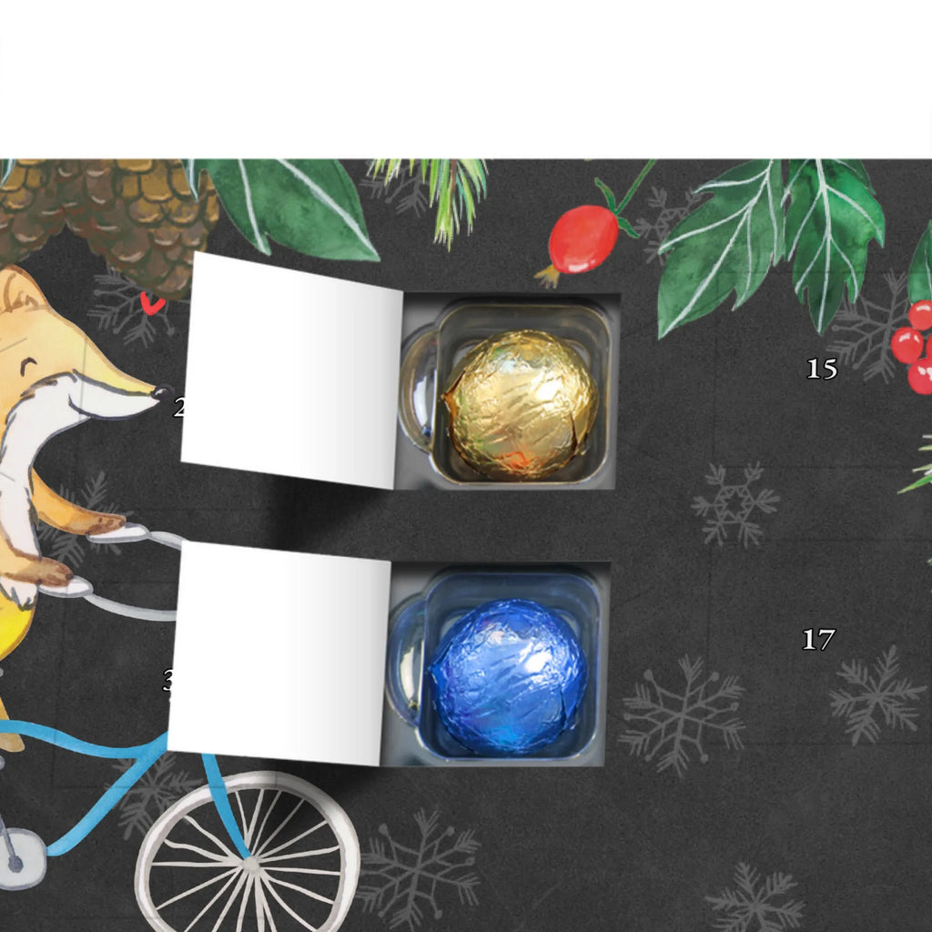 Personalisierter Schoko Adventskalender Fuchs Fahrrad fahren Personalisierter Adventskalender, Adventskalender mit Namen, Geschenk, Sport, Sportart, Hobby, Schenken, Danke, Dankeschön, Auszeichnung, Gewinn, Sportler, Fahrrad fahren, Radeln, Trekking, Mountainbiking, Radsport