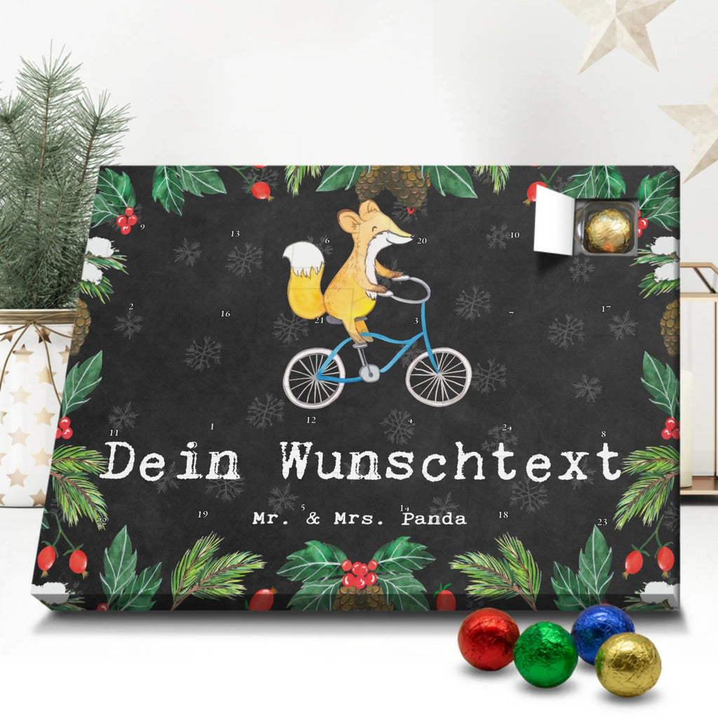 Personalisierter Schoko Adventskalender Fuchs Fahrrad fahren Personalisierter Adventskalender, Adventskalender mit Namen, Geschenk, Sport, Sportart, Hobby, Schenken, Danke, Dankeschön, Auszeichnung, Gewinn, Sportler, Fahrrad fahren, Radeln, Trekking, Mountainbiking, Radsport