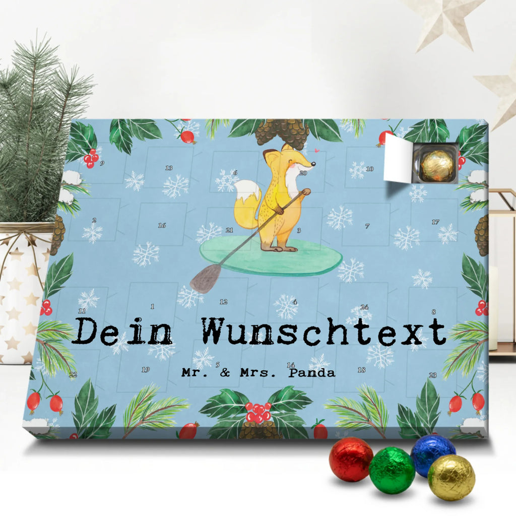 Personalisierter Schoko Adventskalender Fuchs Stand Up Paddling Personalisierter Adventskalender, Adventskalender mit Namen, Geschenk, Sport, Sportart, Hobby, Schenken, Danke, Dankeschön, Auszeichnung, Gewinn, Sportler, Stand Up Paddling, Paddle Boarding, SUB, subben, Stand up paddle