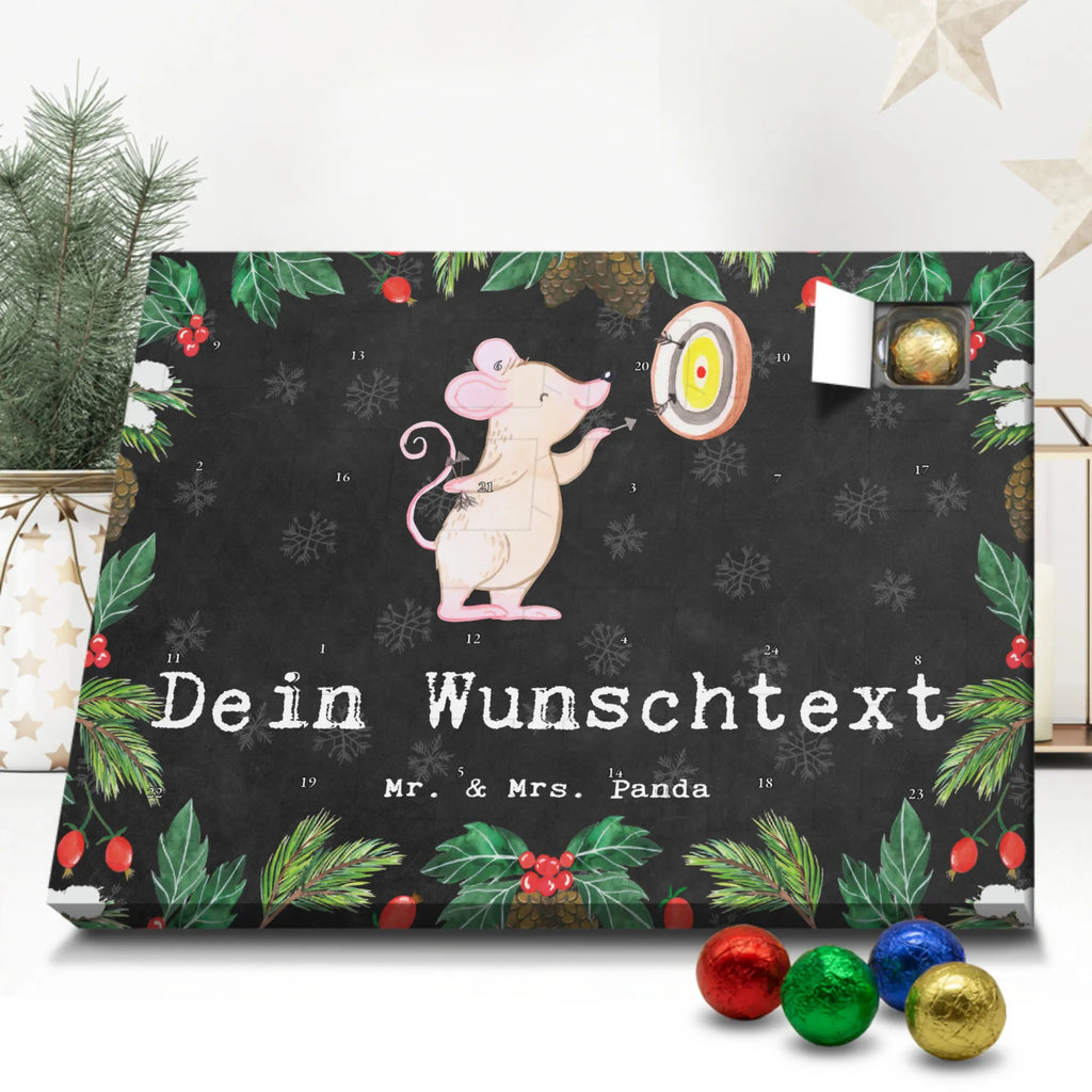 Personalisierter Schoko Adventskalender Maus Dart spielen Personalisierter Adventskalender, Adventskalender mit Namen, Geschenk, Sport, Sportart, Hobby, Schenken, Danke, Dankeschön, Auszeichnung, Gewinn, Sportler, Dart spielen, Darten, Darts, Dart Turnier