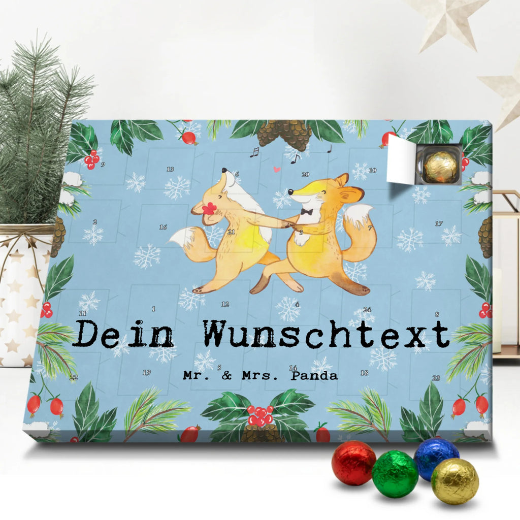 Personalisierter Schoko Adventskalender Füchse Salsa tanzen Personalisierter Adventskalender, Adventskalender mit Namen, Geschenk, Sport, Sportart, Hobby, Schenken, Danke, Dankeschön, Auszeichnung, Gewinn, Sportler, Salsa tanzen, Tanzschule, Tanzen, Tanzkurs