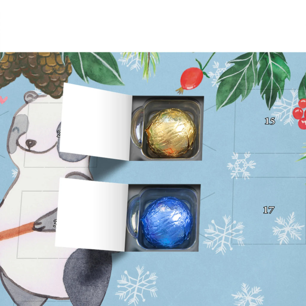 Personalisierter Schoko Adventskalender Panda Hockey spielen Personalisierter Adventskalender, Adventskalender mit Namen, Geschenk, Sport, Sportart, Hobby, Schenken, Danke, Dankeschön, Auszeichnung, Gewinn, Sportler, Hockey spielen, Feldhockey, Hockeyschläger, Hockey Verein