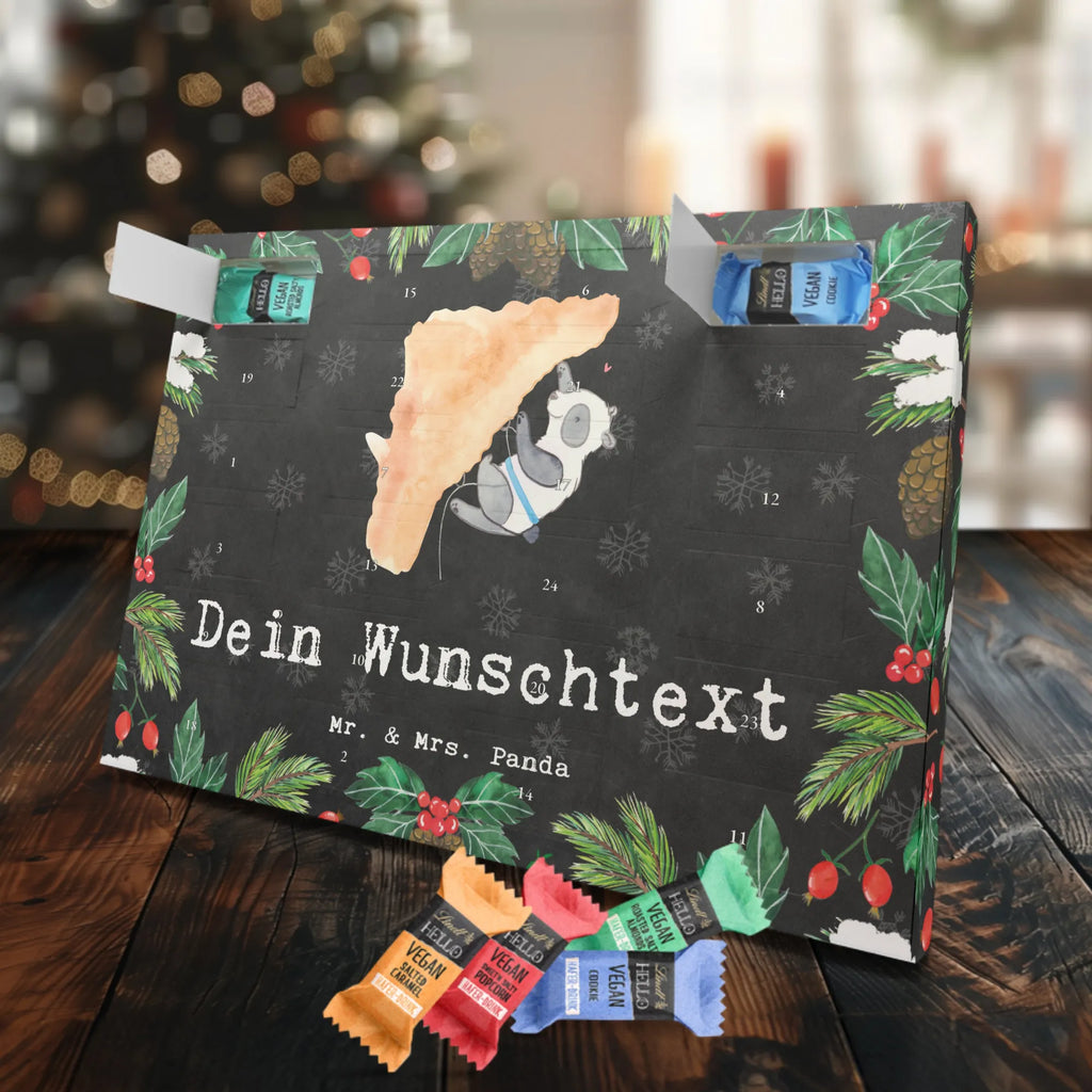 Personalisierter veganer Adventskalender Panda Klettern Personalisierter veganer Adventskalender, Geschenk, Sport, Sportart, Hobby, Schenken, Danke, Dankeschön, Auszeichnung, Gewinn, Sportler, Klettern, Bouldern, Kletterhalle, Klettersport