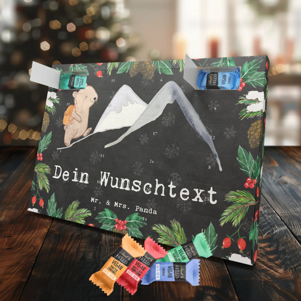 Personalisierter veganer Adventskalender Bär Bergsteigen Personalisierter veganer Adventskalender, Geschenk, Sport, Sportart, Hobby, Schenken, Danke, Dankeschön, Auszeichnung, Gewinn, Sportler, Bergsteigen, wandern, Bergsport, Trekking, Alpinismus, Alpinwandern