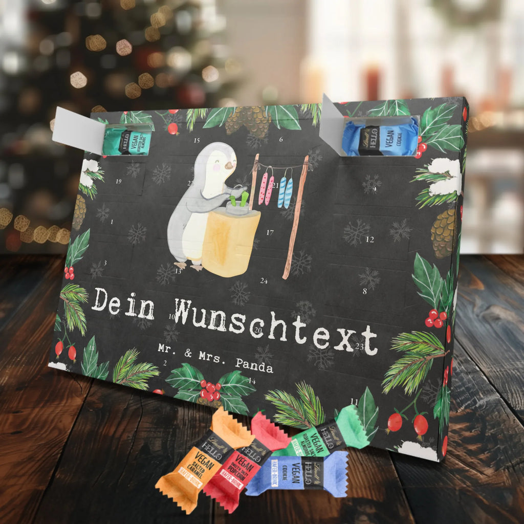 Personalisierter veganer Adventskalender Pinguin Kerzenziehen Personalisierter veganer Adventskalender, Geschenk, Sport, Sportart, Hobby, Schenken, Danke, Dankeschön, Auszeichnung, Gewinn, Sportler, Kerzenziehen, Kerzen ziehen. DIY, Deko basteln