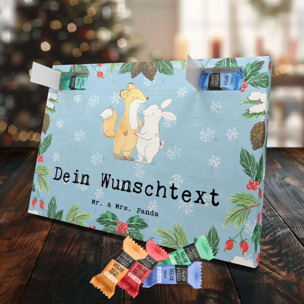 Personalisierter veganer Adventskalender Fuchs Hase Freunde treffen Personalisierter veganer Adventskalender, Geschenk, Sport, Sportart, Hobby, Schenken, Danke, Dankeschön, Auszeichnung, Gewinn, Sportler, Freunde treffen