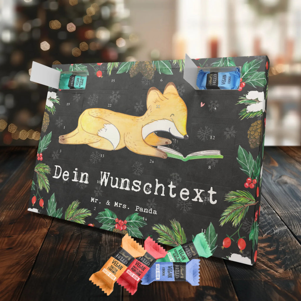 Personalisierter veganer Adventskalender Fuchs Lesen Personalisierter veganer Adventskalender, Geschenk, Sport, Sportart, Hobby, Schenken, Danke, Dankeschön, Auszeichnung, Gewinn, Sportler, lesen, Bücher lesen, Bücherwurm