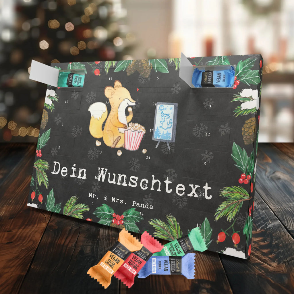 Personalisierter veganer Adventskalender Fuchs Filme gucken Personalisierter veganer Adventskalender, Geschenk, Sport, Sportart, Hobby, Schenken, Danke, Dankeschön, Auszeichnung, Gewinn, Sportler, Filmabend, Filme gucken, TV, Fernsehen, Kino