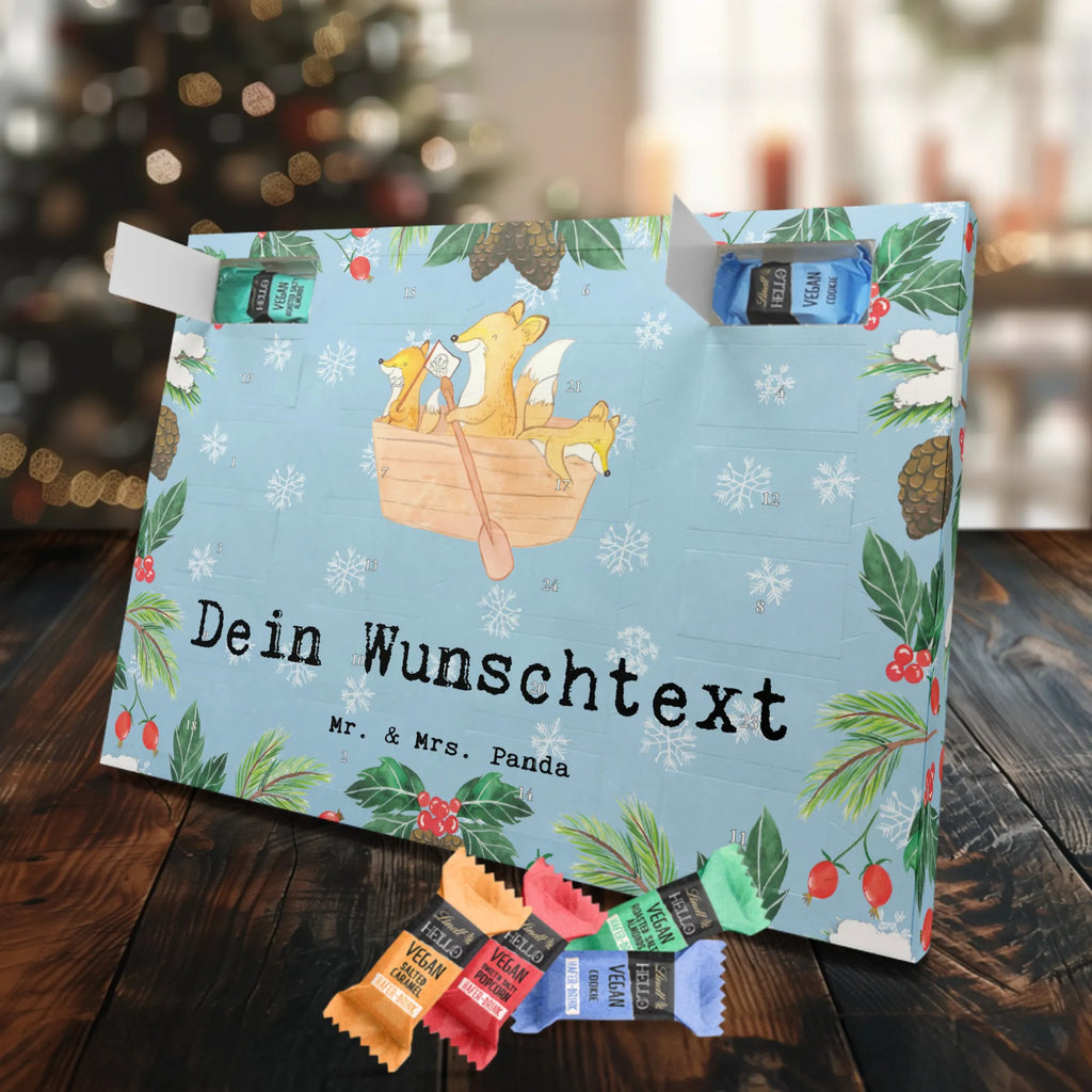 Personalisierter veganer Adventskalender Fuchs Kanufahren Personalisierter veganer Adventskalender, Geschenk, Sport, Sportart, Hobby, Schenken, Danke, Dankeschön, Auszeichnung, Gewinn, Sportler, Kanu fahren, Kanu Schule, Kanuverleih, Kanutour, Paddeltour