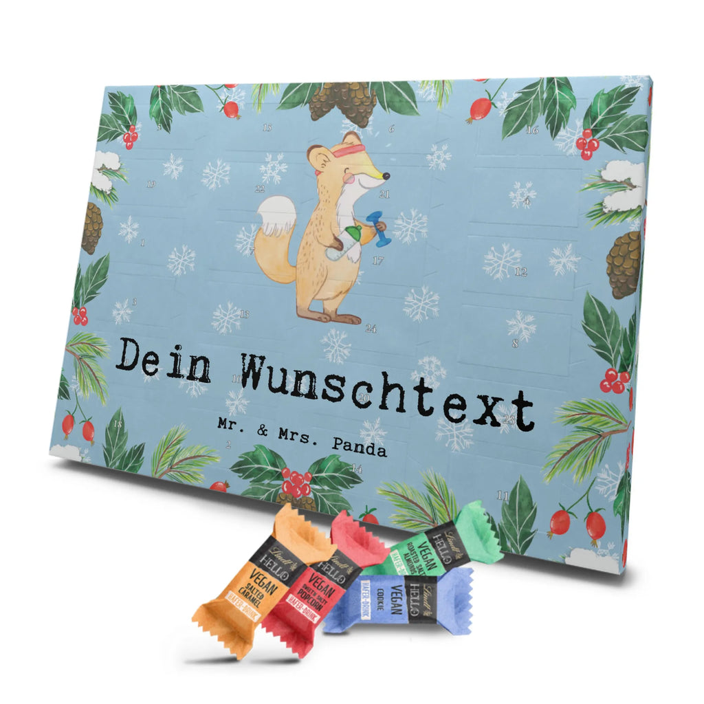 Personalisierter veganer Adventskalender Fuchs Fitness Personalisierter veganer Adventskalender, Geschenk, Sport, Sportart, Hobby, Schenken, Danke, Dankeschön, Auszeichnung, Gewinn, Sportler, Fitness, Sport treiben, Fitnessstudio, Sportclub, Kraftsport