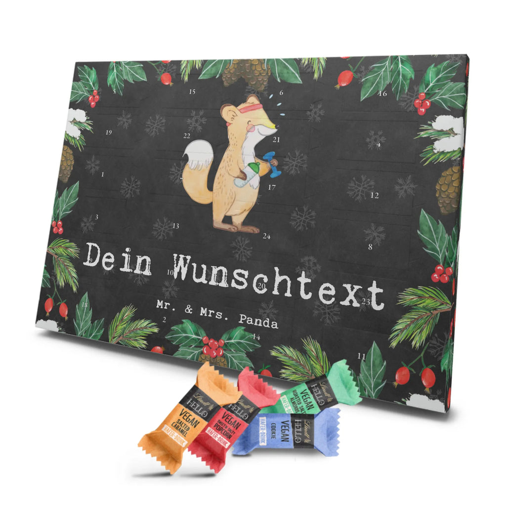 Personalisierter veganer Adventskalender Fuchs Fitness Personalisierter veganer Adventskalender, Geschenk, Sport, Sportart, Hobby, Schenken, Danke, Dankeschön, Auszeichnung, Gewinn, Sportler, Fitness, Sport treiben, Fitnessstudio, Sportclub, Kraftsport