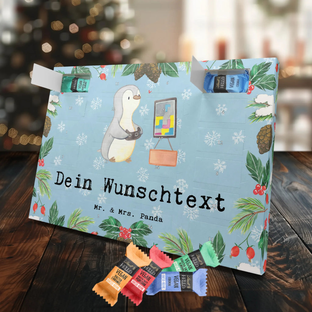 Personalisierter veganer Adventskalender Pinguin Zocken Personalisierter veganer Adventskalender, Geschenk, Sport, Sportart, Hobby, Schenken, Danke, Dankeschön, Auszeichnung, Gewinn, Sportler, Zocken, Gaming, Videospiele, Videogames