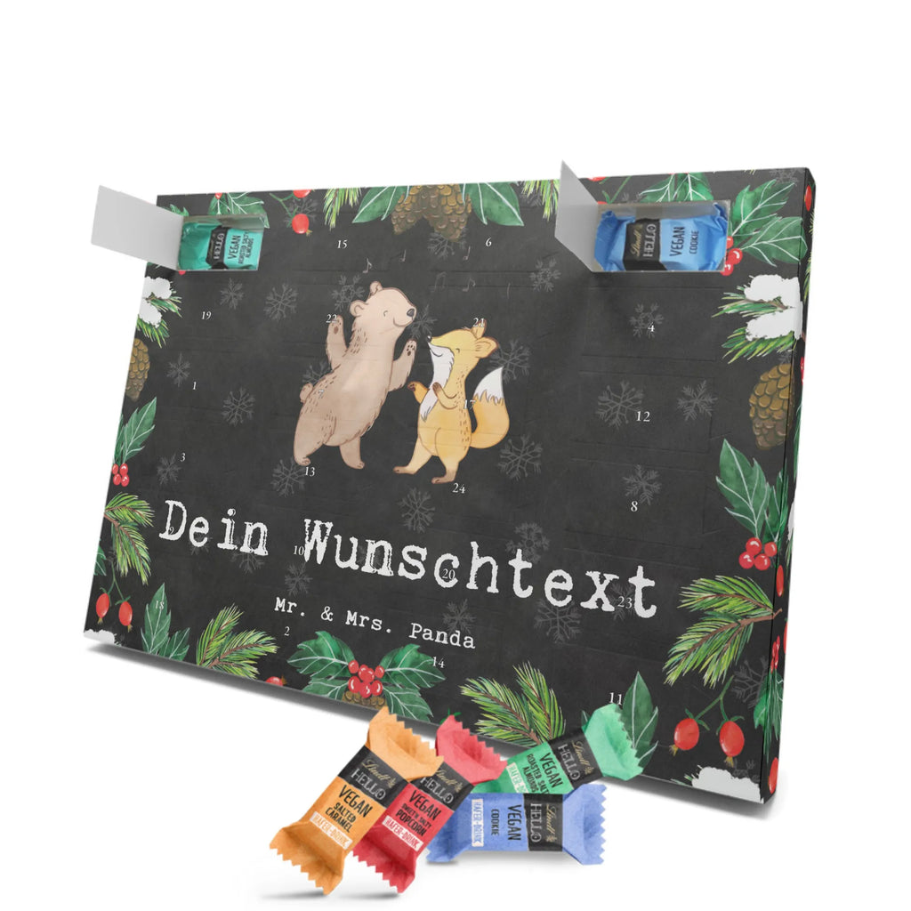 Personalisierter veganer Adventskalender Bär & Fuchs Disco Personalisierter veganer Adventskalender, Geschenk, Sport, Sportart, Hobby, Schenken, Danke, Dankeschön, Auszeichnung, Gewinn, Sportler, Disco, Clubs, Tanzen, Feiern, Clubbing