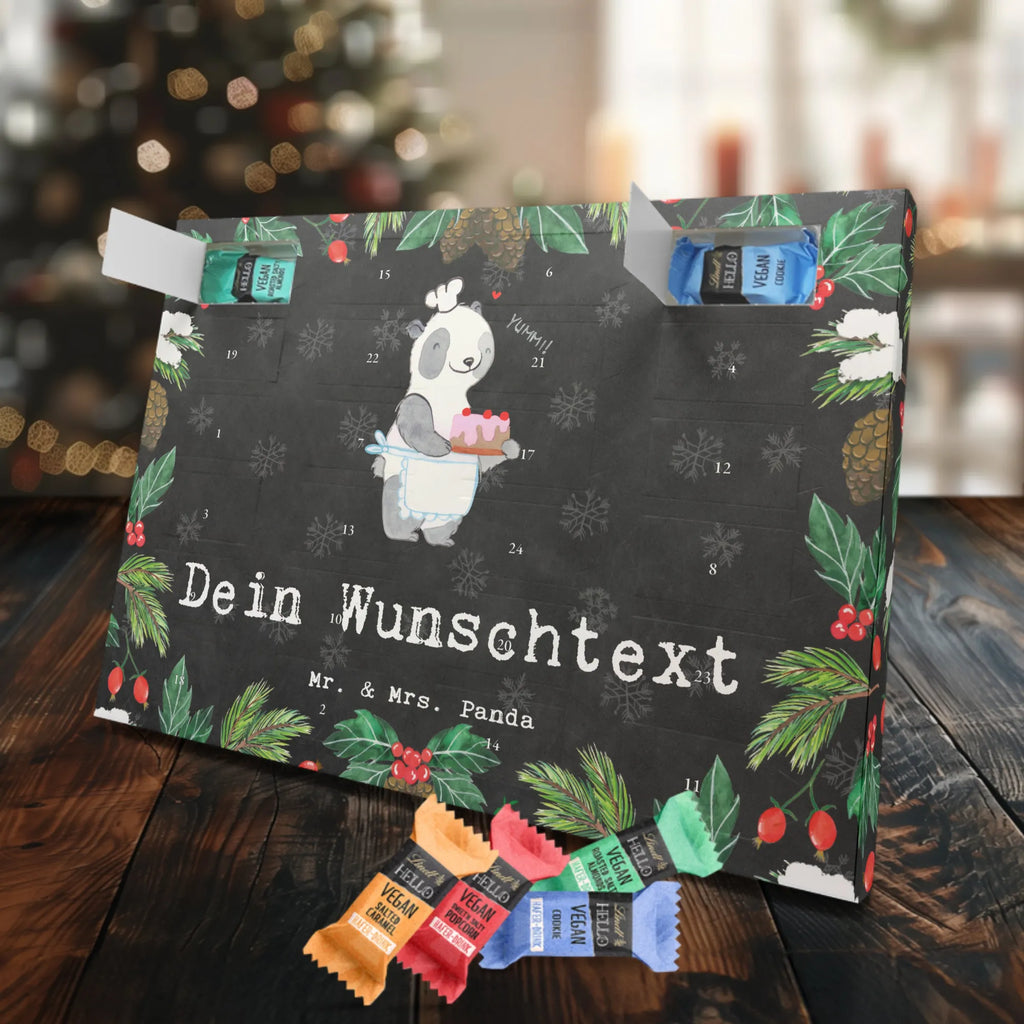 Personalisierter veganer Adventskalender Panda Backen Personalisierter veganer Adventskalender, Geschenk, Sport, Sportart, Hobby, Schenken, Danke, Dankeschön, Auszeichnung, Gewinn, Sportler, backen, Hobbybäcker, Kuchen backen