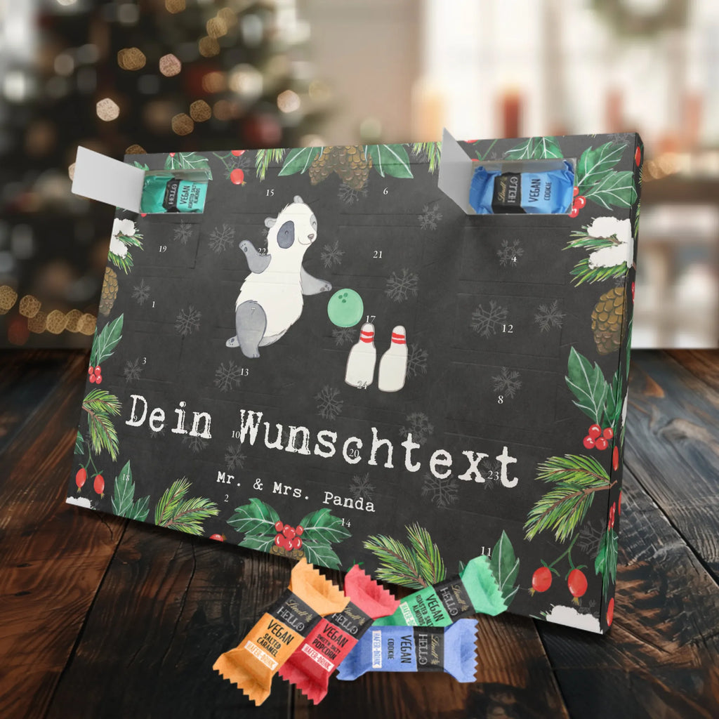 Personalisierter veganer Adventskalender Panda Bowling Personalisierter veganer Adventskalender, Geschenk, Sport, Sportart, Hobby, Schenken, Danke, Dankeschön, Auszeichnung, Gewinn, Sportler, Bowling, Bowlen gehen, Bowling Center