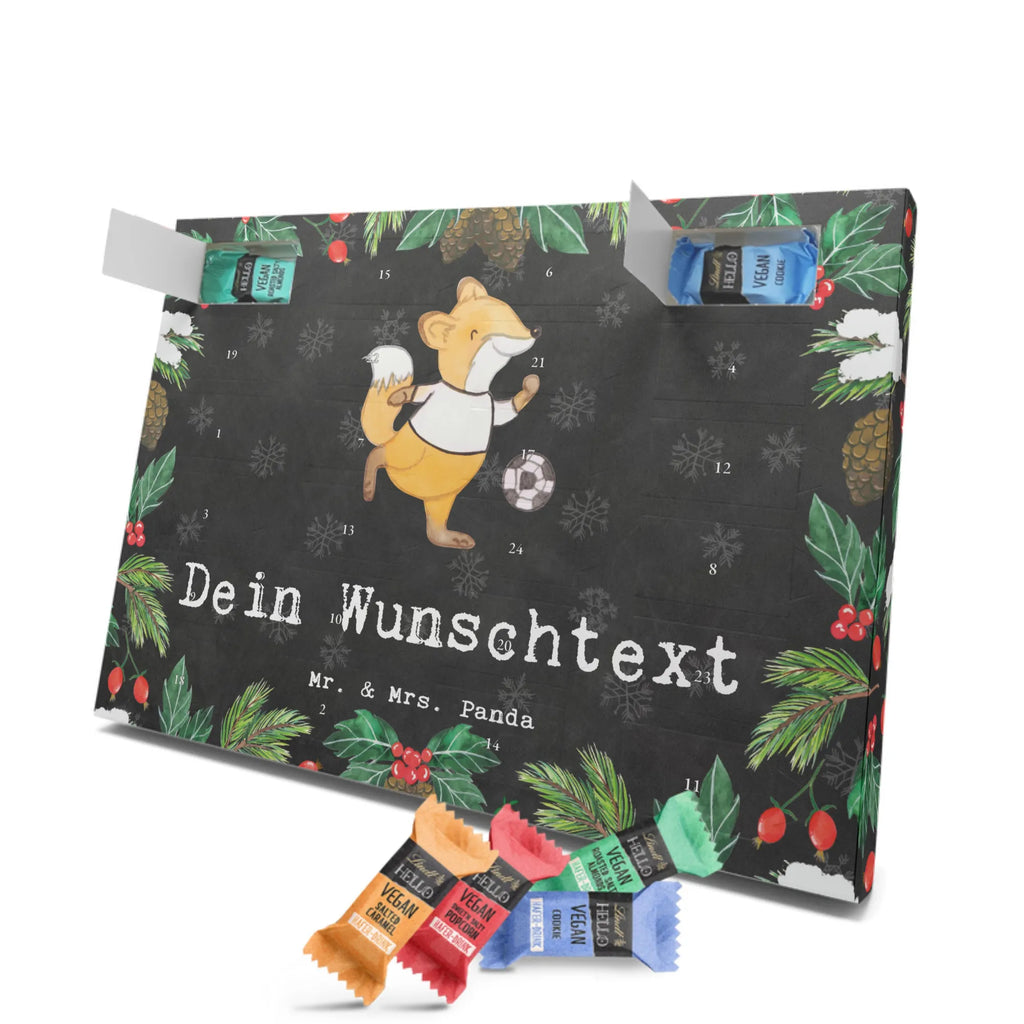 Personalisierter veganer Adventskalender Fuchs Fußball spielen Personalisierter veganer Adventskalender, Geschenk, Sport, Sportart, Hobby, Schenken, Danke, Dankeschön, Auszeichnung, Gewinn, Sportler, Fußball, Soccer, Fußballer, Bolzen, Bolzplatz, Fußballerin