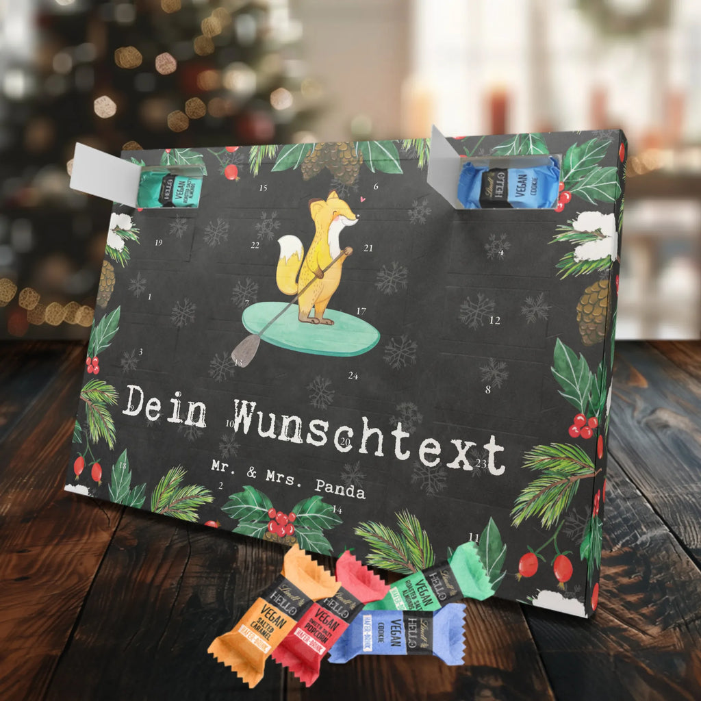 Personalisierter veganer Adventskalender Fuchs Stand Up Paddling Personalisierter veganer Adventskalender, Geschenk, Sport, Sportart, Hobby, Schenken, Danke, Dankeschön, Auszeichnung, Gewinn, Sportler, Stand Up Paddling, Paddle Boarding, SUB, subben, Stand up paddle