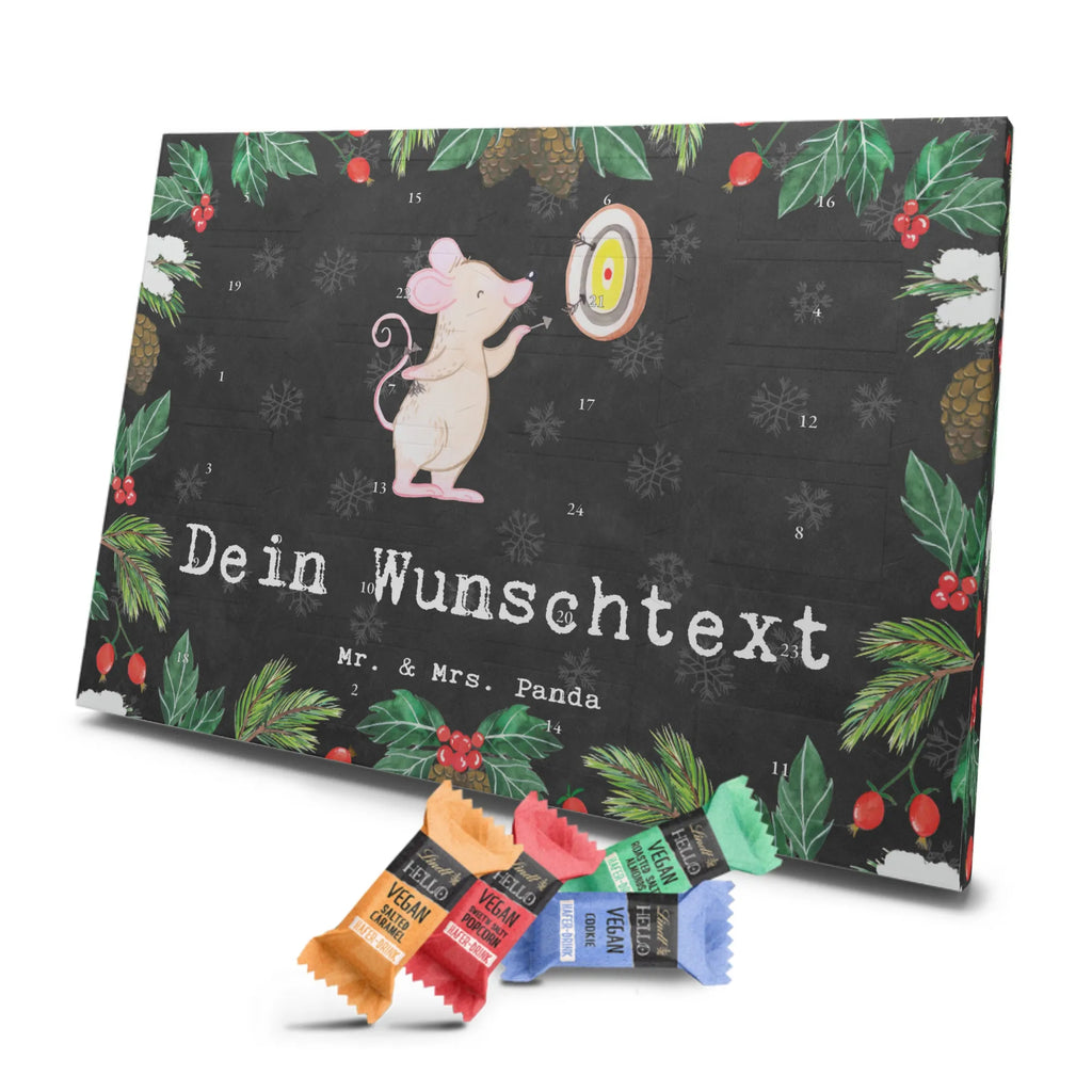 Personalisierter veganer Adventskalender Maus Dart spielen Personalisierter veganer Adventskalender, Geschenk, Sport, Sportart, Hobby, Schenken, Danke, Dankeschön, Auszeichnung, Gewinn, Sportler, Dart spielen, Darten, Darts, Dart Turnier