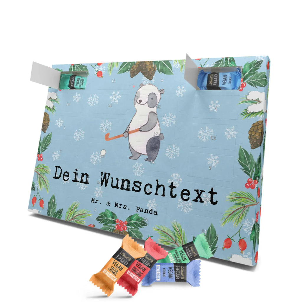 Personalisierter veganer Adventskalender Panda Hockey spielen Personalisierter veganer Adventskalender, Geschenk, Sport, Sportart, Hobby, Schenken, Danke, Dankeschön, Auszeichnung, Gewinn, Sportler, Hockey spielen, Feldhockey, Hockeyschläger, Hockey Verein