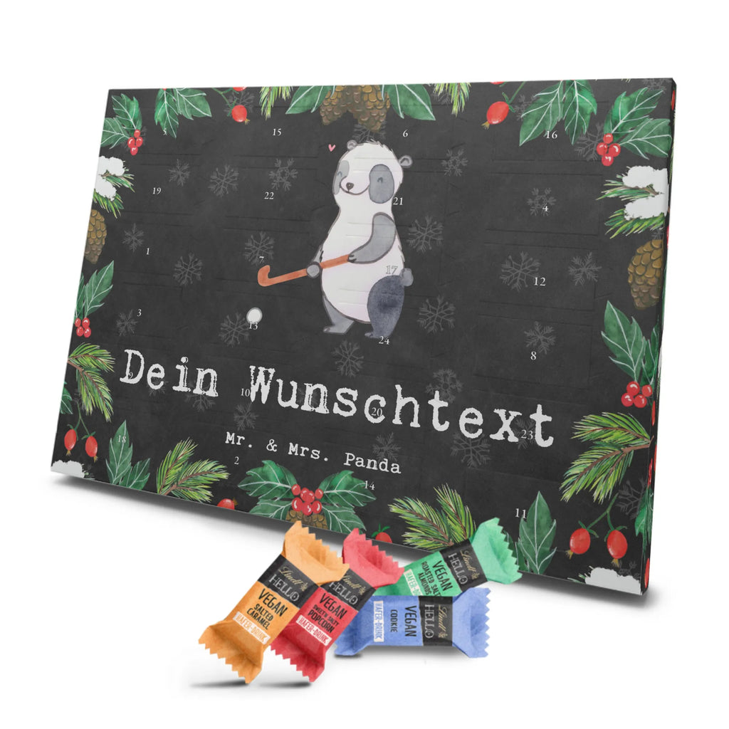 Personalisierter veganer Adventskalender Panda Hockey spielen Personalisierter veganer Adventskalender, Geschenk, Sport, Sportart, Hobby, Schenken, Danke, Dankeschön, Auszeichnung, Gewinn, Sportler, Hockey spielen, Feldhockey, Hockeyschläger, Hockey Verein