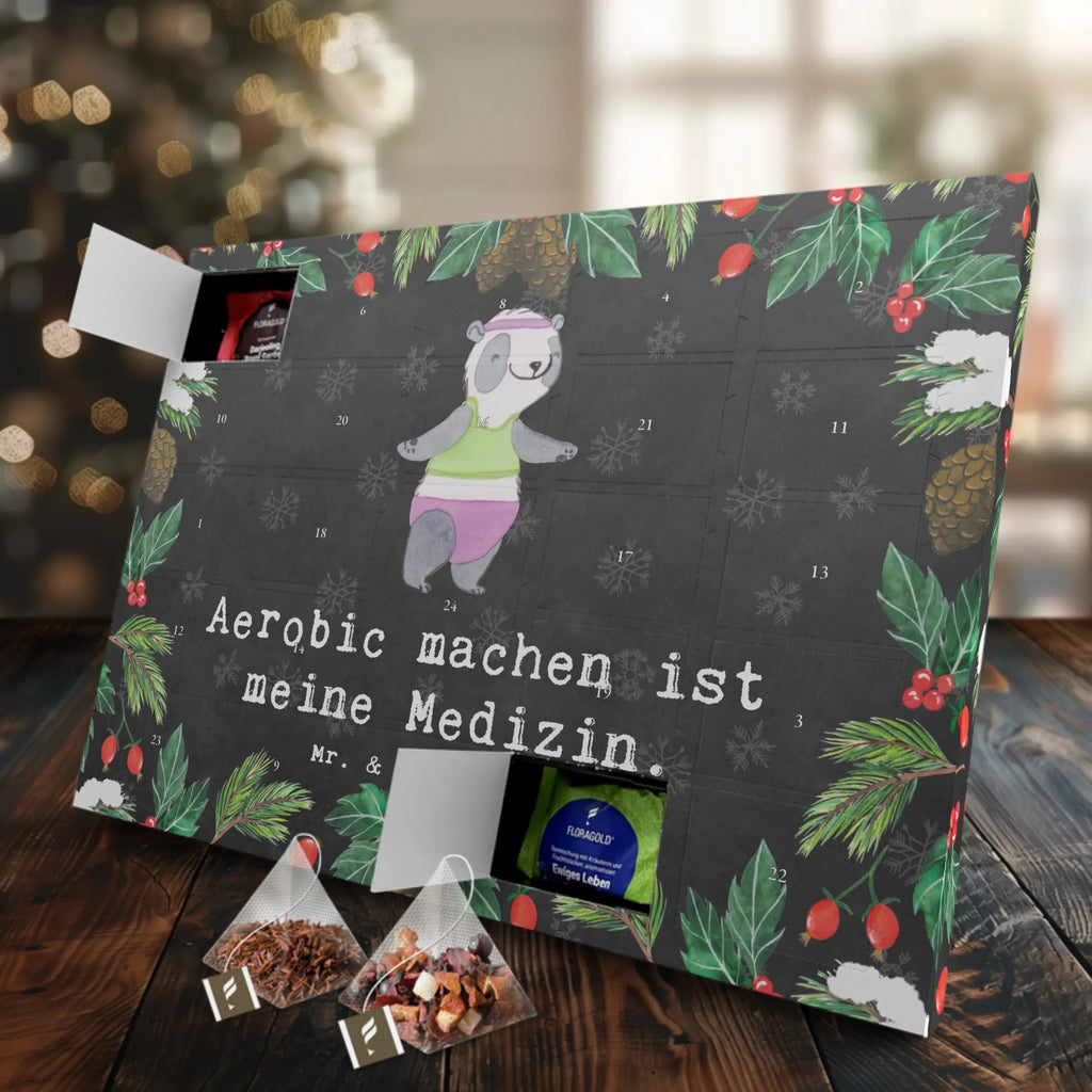 Tee Adventskalender Panda Aerobic Adventskalender, Kerzen Adventskalender, Duftkerzen Adventskalender, Geschenk, Sport, Sportart, Hobby, Schenken, Danke, Dankeschön, Auszeichnung, Gewinn, Sportler, Aerobic, Aerobic Fitness, Fitnessstudio