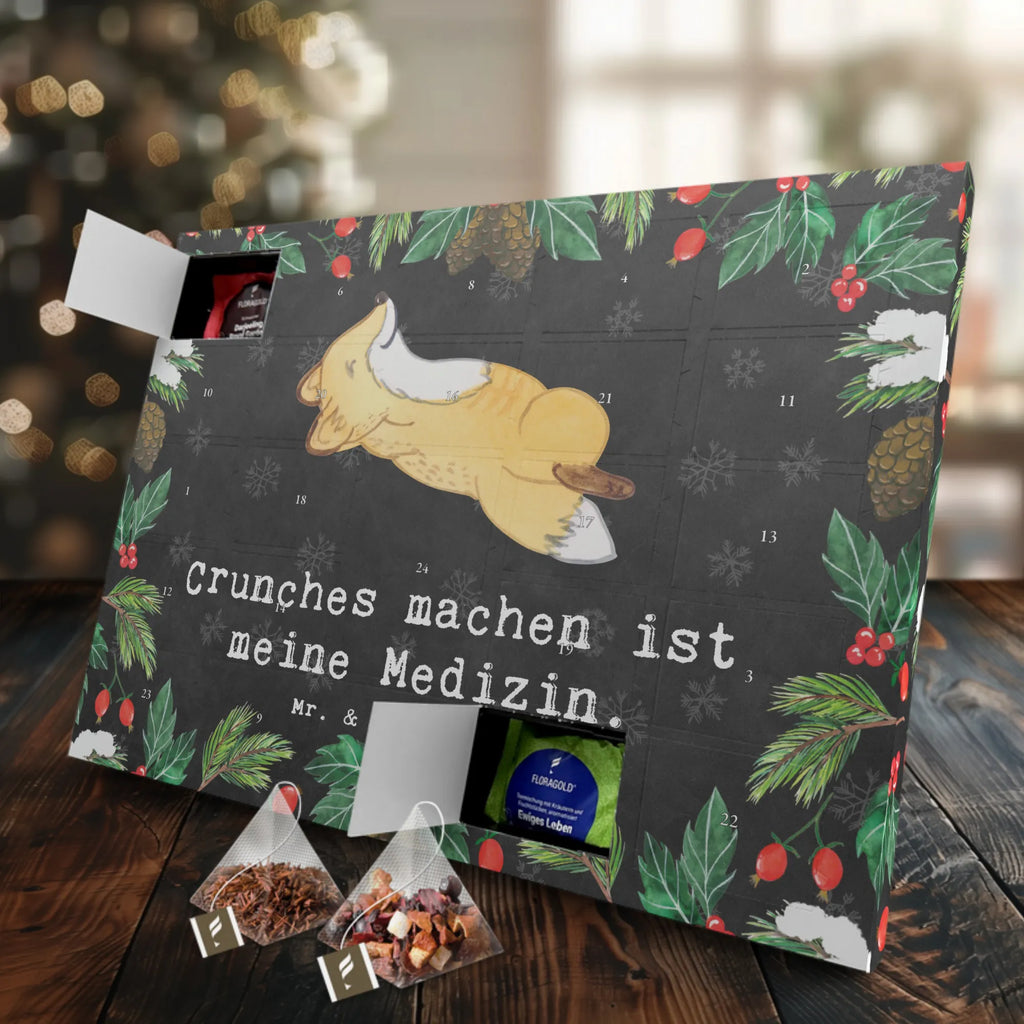 Tee Adventskalender Fuchs Crunches Adventskalender, Kerzen Adventskalender, Duftkerzen Adventskalender, Geschenk, Sport, Sportart, Hobby, Schenken, Danke, Dankeschön, Auszeichnung, Gewinn, Sportler, Crunches, Fitness, Bauchpressen, Fitnessstudio