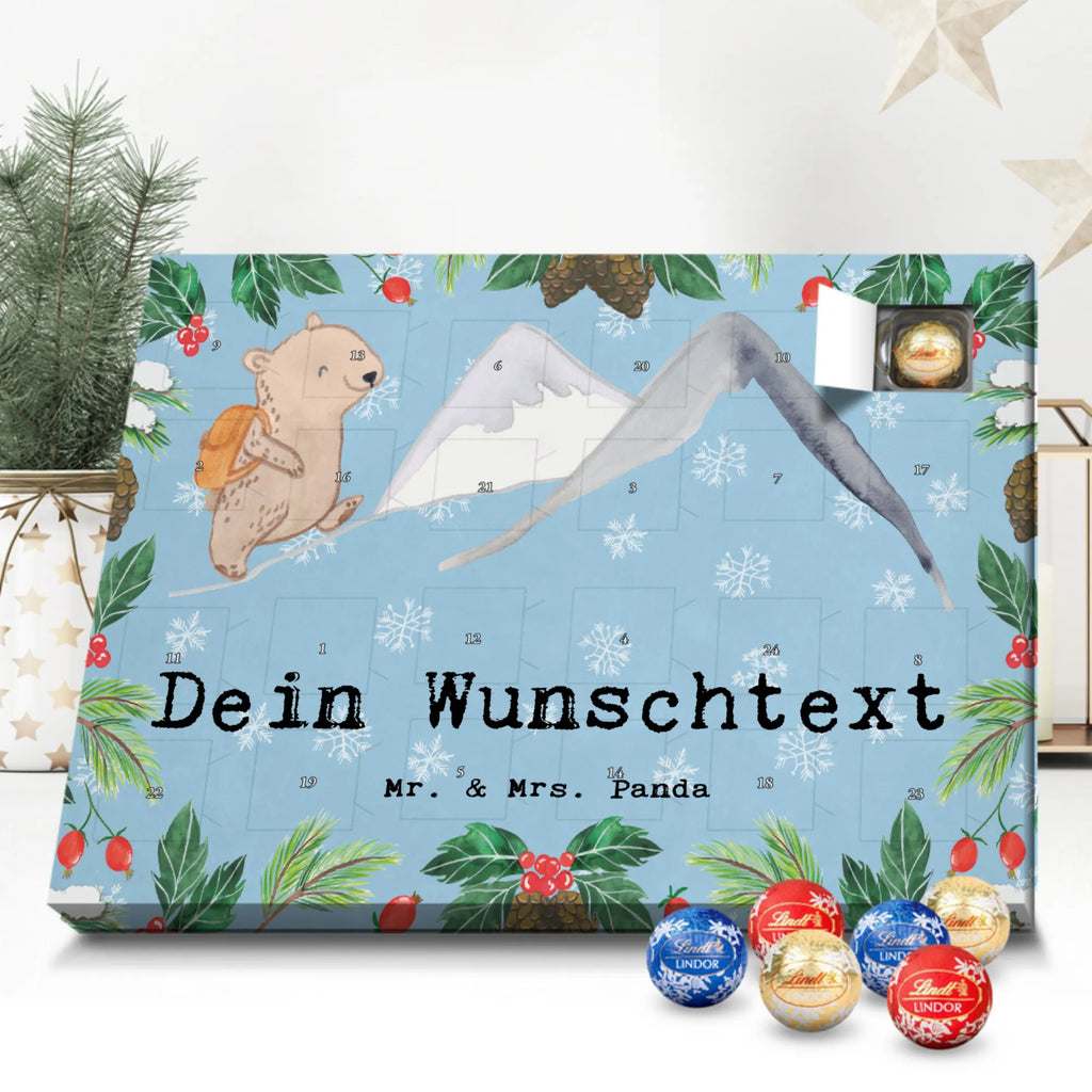 Personalisierter Kugel Markenschokolade Adventskalender Bär Bergsteigen Personalisierter Kugel Markenschokolade Adventskalender, Geschenk, Sport, Sportart, Hobby, Schenken, Danke, Dankeschön, Auszeichnung, Gewinn, Sportler, Bergsteigen, wandern, Bergsport, Trekking, Alpinismus, Alpinwandern