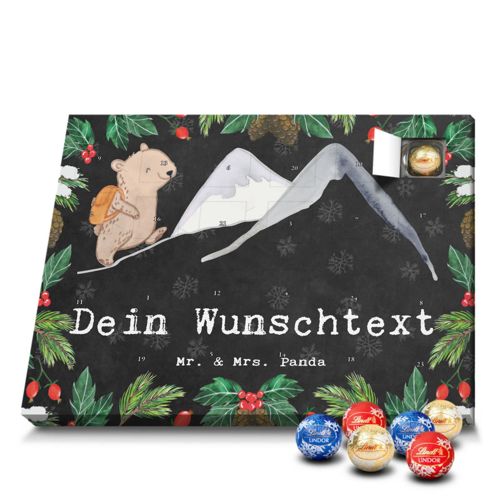 Personalisierter Kugel Markenschokolade Adventskalender Bär Bergsteigen Personalisierter Kugel Markenschokolade Adventskalender, Geschenk, Sport, Sportart, Hobby, Schenken, Danke, Dankeschön, Auszeichnung, Gewinn, Sportler, Bergsteigen, wandern, Bergsport, Trekking, Alpinismus, Alpinwandern