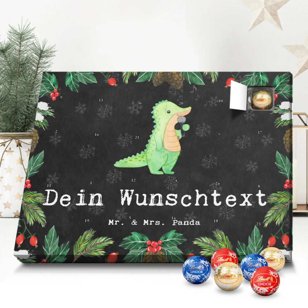 Personalisierter Kugel Markenschokolade Adventskalender Krokodil Singen Personalisierter Kugel Markenschokolade Adventskalender, Geschenk, Sport, Sportart, Hobby, Schenken, Danke, Dankeschön, Auszeichnung, Gewinn, Sportler, Singen, Band, Live Auftritt, Gesang, Hobbysänger