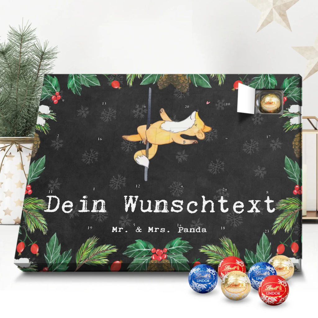 Personalisierter Kugel Markenschokolade Adventskalender Fuchs Poledance Personalisierter Kugel Markenschokolade Adventskalender, Geschenk, Sport, Sportart, Hobby, Schenken, Danke, Dankeschön, Auszeichnung, Gewinn, Sportler, Pole Dance, Tanzen, Tanz