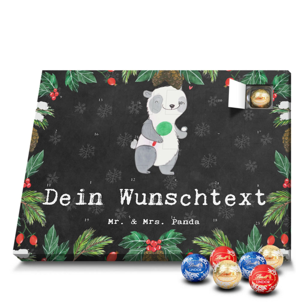 Personalisierter Kugel Markenschokolade Adventskalender Panda Tischtennis Personalisierter Kugel Markenschokolade Adventskalender, Geschenk, Sport, Sportart, Hobby, Schenken, Danke, Dankeschön, Auszeichnung, Gewinn, Sportler, Tischtennis, Tischtennis Bund, Tischtennis Verein, Ballsport