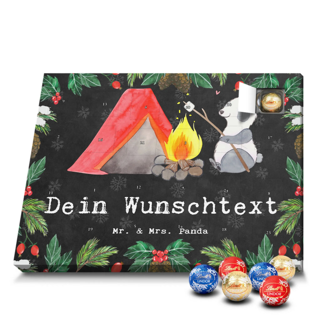 Personalisierter Kugel Markenschokolade Adventskalender Panda Campen Personalisierter Kugel Markenschokolade Adventskalender, Geschenk, Sport, Sportart, Hobby, Schenken, Danke, Dankeschön, Auszeichnung, Gewinn, Sportler, Campen, Camping, campen gehen, Zelten, Campingplatz