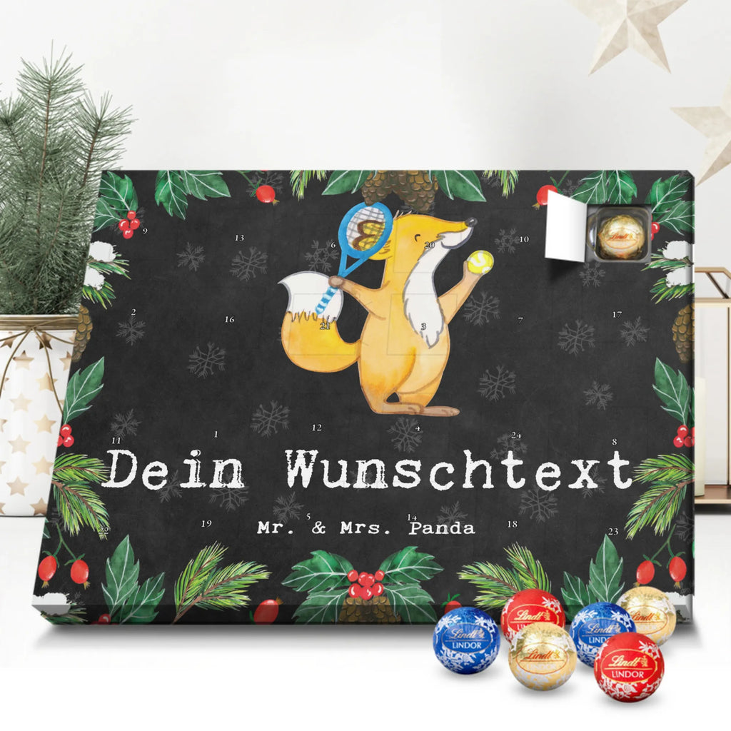 Personalisierter Kugel Markenschokolade Adventskalender Fuchs Tennis spielen Personalisierter Kugel Markenschokolade Adventskalender, Geschenk, Sport, Sportart, Hobby, Schenken, Danke, Dankeschön, Auszeichnung, Gewinn, Sportler, Tennis spielen, Tennisclub, Tennisverein, Tennis Turnier, Ballsportart