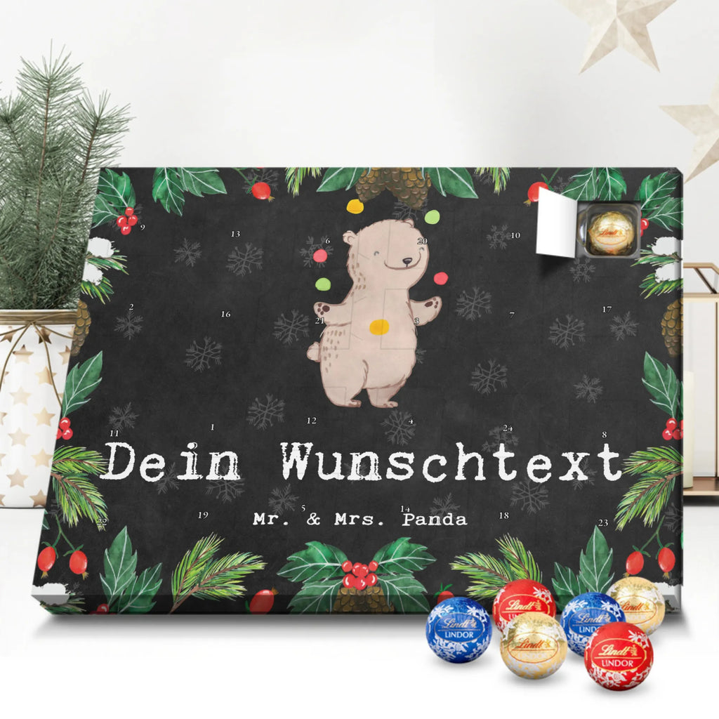 Personalisierter Kugel Markenschokolade Adventskalender Bär Jonglieren Personalisierter Kugel Markenschokolade Adventskalender, Geschenk, Sport, Sportart, Hobby, Schenken, Danke, Dankeschön, Auszeichnung, Gewinn, Sportler, Jonglieren, Jongleur, Zirkus, Artistik