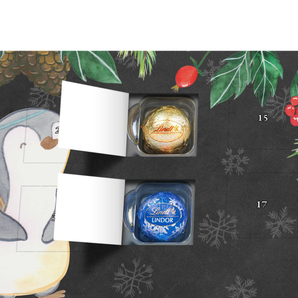 Personalisierter Kugel Markenschokolade Adventskalender Pinguin Ausflug Personalisierter Kugel Markenschokolade Adventskalender, Geschenk, Sport, Sportart, Hobby, Schenken, Danke, Dankeschön, Auszeichnung, Gewinn, Sportler, Ausflüge machen, reisen, Ausflug, Ausflugsziele