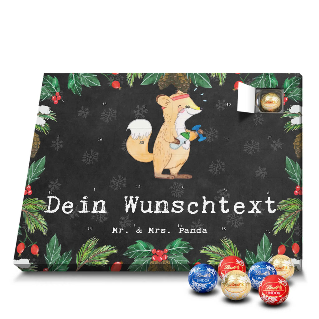 Personalisierter Kugel Markenschokolade Adventskalender Fuchs Fitness Personalisierter Kugel Markenschokolade Adventskalender, Geschenk, Sport, Sportart, Hobby, Schenken, Danke, Dankeschön, Auszeichnung, Gewinn, Sportler, Fitness, Sport treiben, Fitnessstudio, Sportclub, Kraftsport