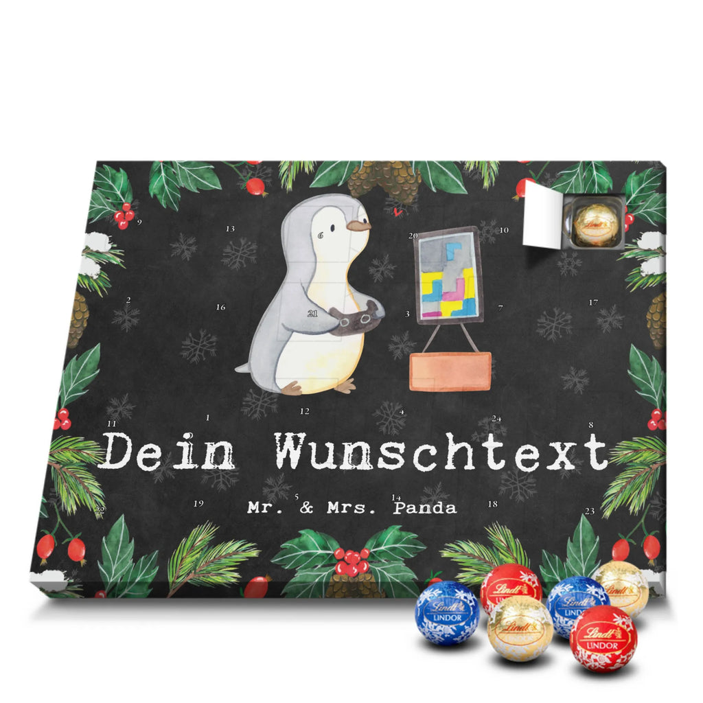 Personalisierter Kugel Markenschokolade Adventskalender Pinguin Zocken Personalisierter Kugel Markenschokolade Adventskalender, Geschenk, Sport, Sportart, Hobby, Schenken, Danke, Dankeschön, Auszeichnung, Gewinn, Sportler, Zocken, Gaming, Videospiele, Videogames