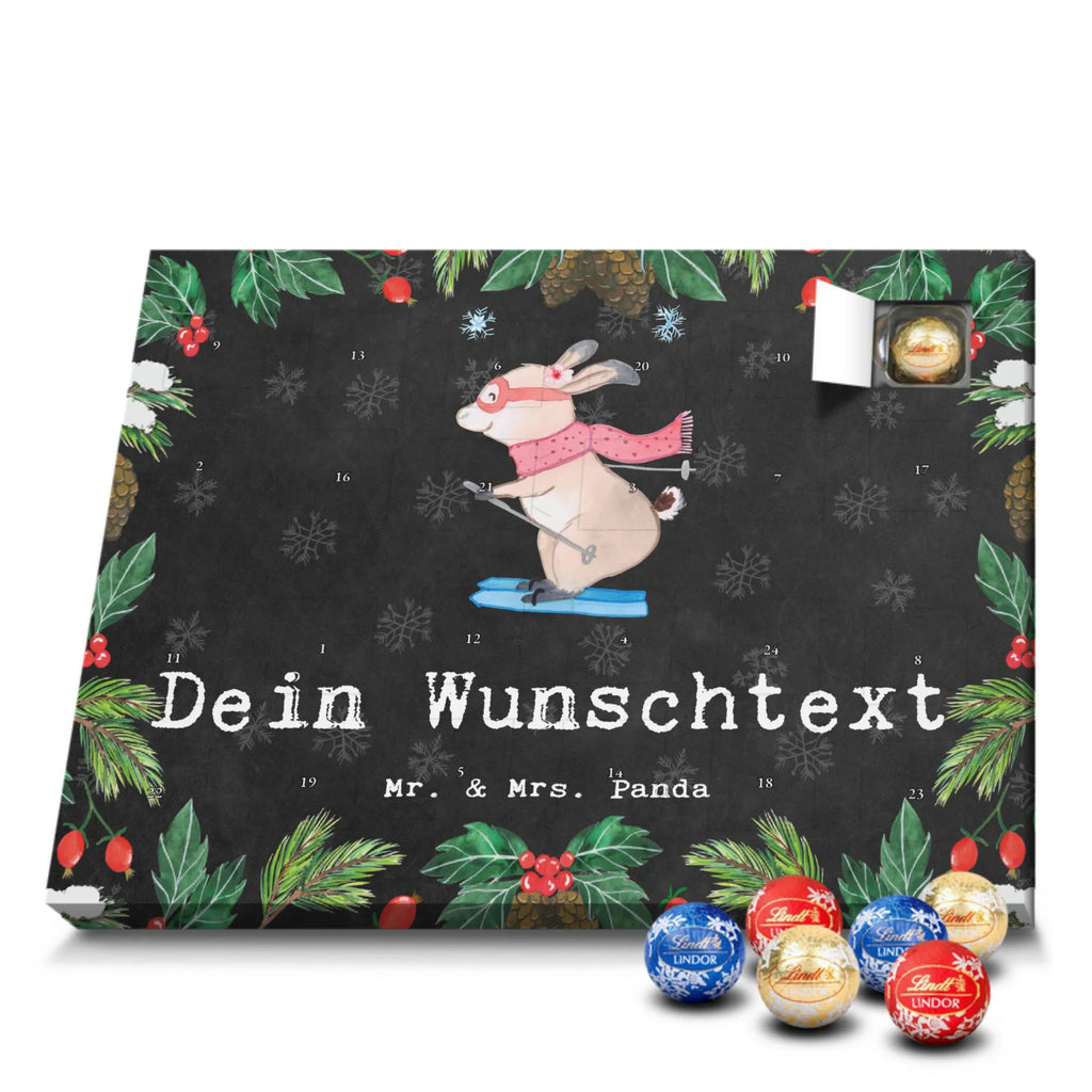 Personalisierter Kugel Markenschokolade Adventskalender Hase Skifahren Personalisierter Kugel Markenschokolade Adventskalender, Geschenk, Sport, Sportart, Hobby, Schenken, Danke, Dankeschön, Auszeichnung, Gewinn, Sportler, Ski fahren, Skifahren, Skisport, Skiwettbewerb, Skirennen