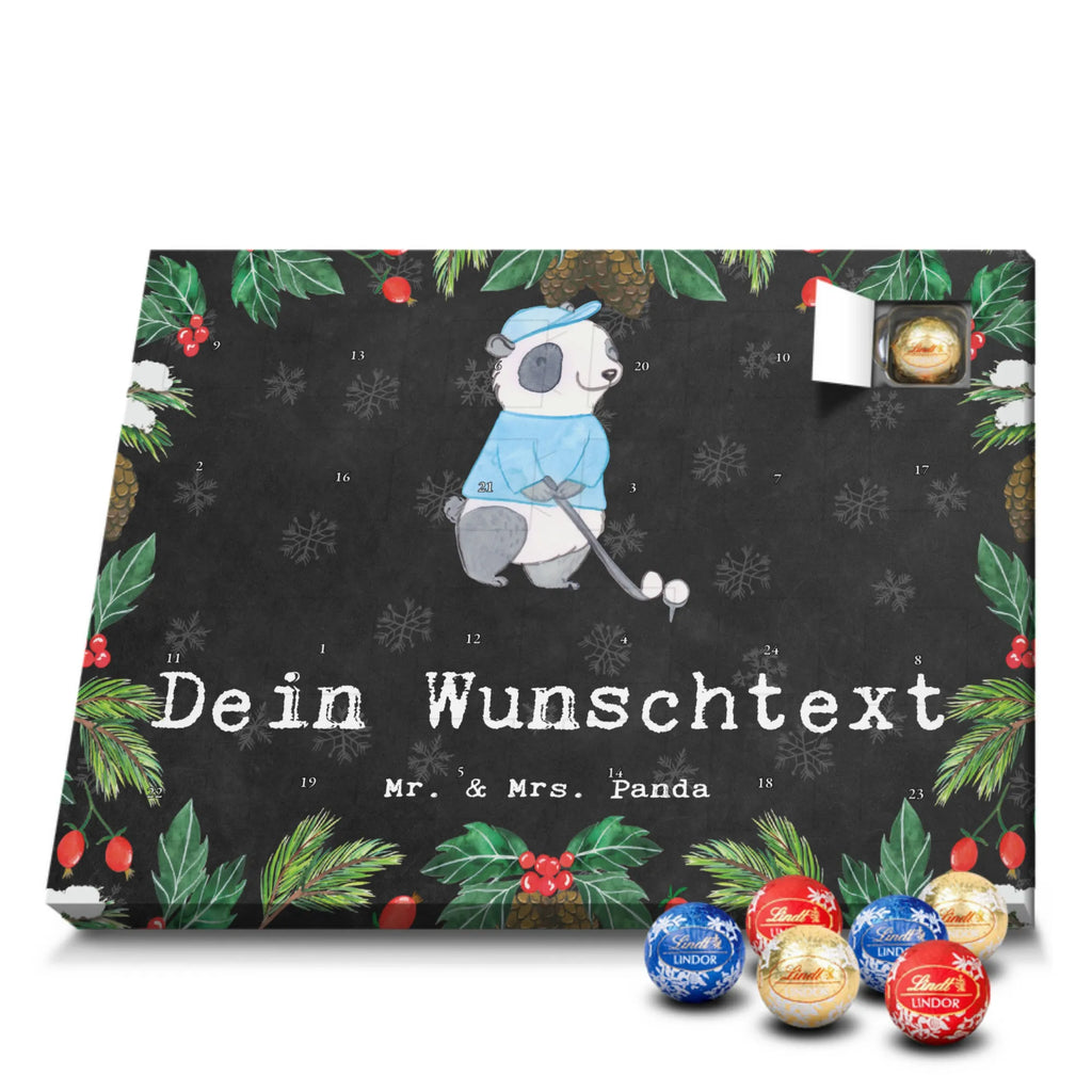 Personalisierter Kugel Markenschokolade Adventskalender Panda Golfen Personalisierter Kugel Markenschokolade Adventskalender, Geschenk, Sport, Sportart, Hobby, Schenken, Danke, Dankeschön, Auszeichnung, Gewinn, Sportler, Golfen, Golf spielen, Golfplatz, Golfturnier, Golf Verein